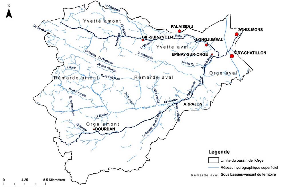 Carte des cours d'eau